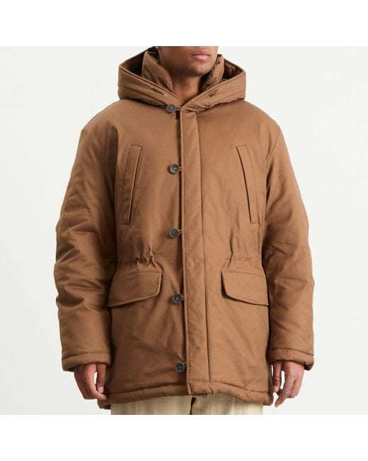 RANRA Brown Neve Canvas Cotton Parka Jacket for men