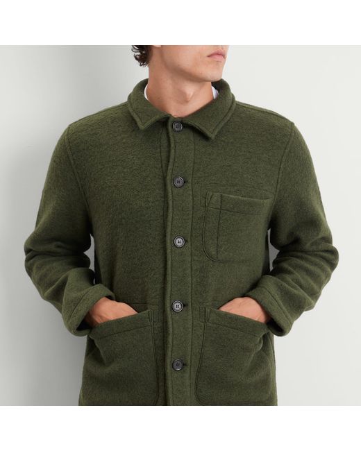 Universal Works Green Wool Fleece Field Jacket for men
