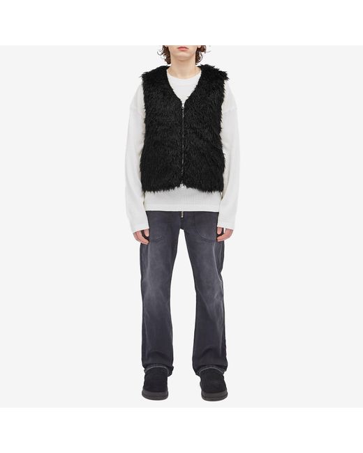 Cole Buxton Black Mohair Gilet for men