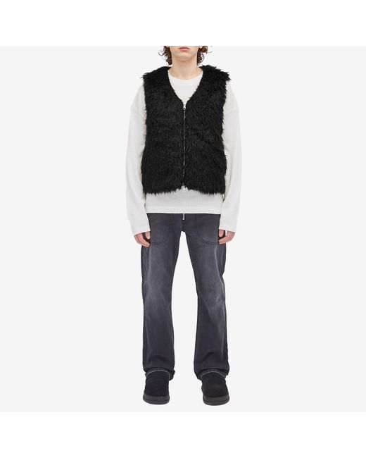 Cole Buxton Black Mohair Gilet for men
