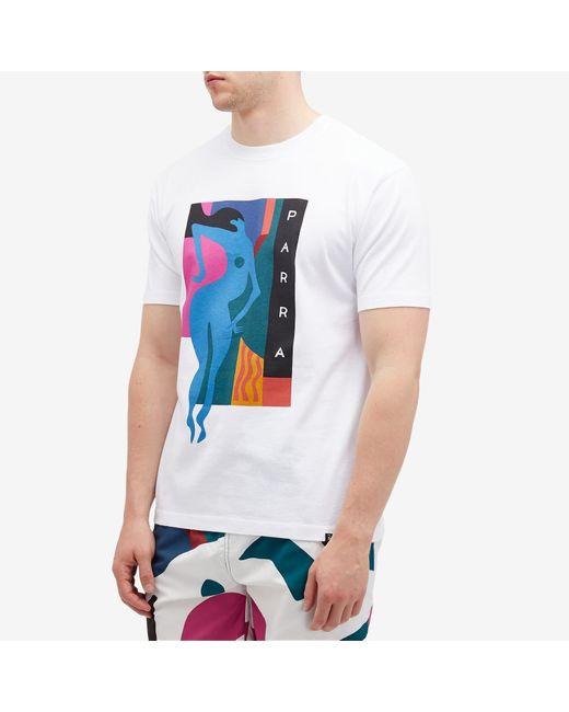 by Parra Blue Beached & Blank T-Shirt for men