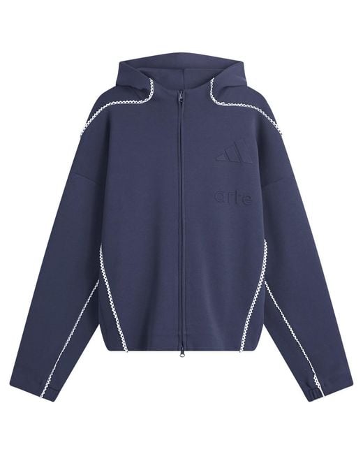 Adidas Blue X Arte Zne Full Zip Track Top for men