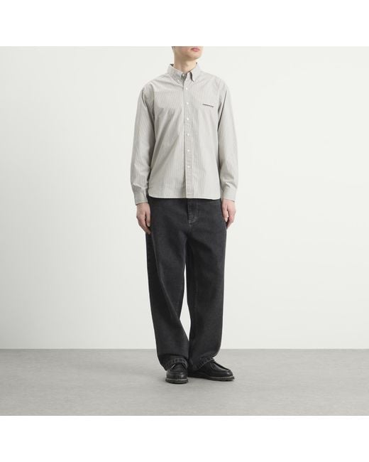 Thisisneverthat White Dsn Striped Shirt for men