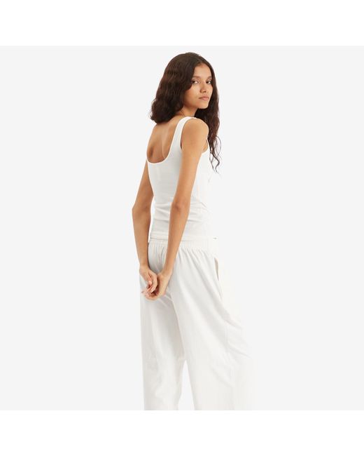 Skims White Square Neck Tank Top