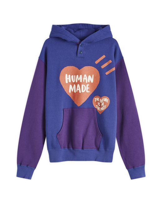 Human Made Blue Colorblock Hoodie for men