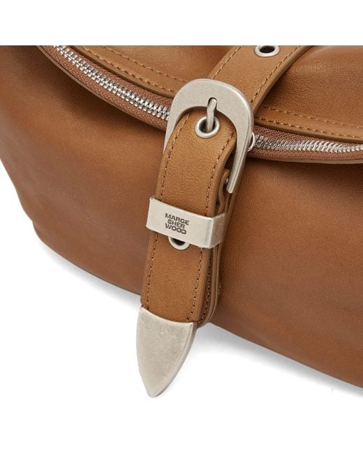 MARGE SHERWOOD Brown Belted Hobo Shoulder Bag