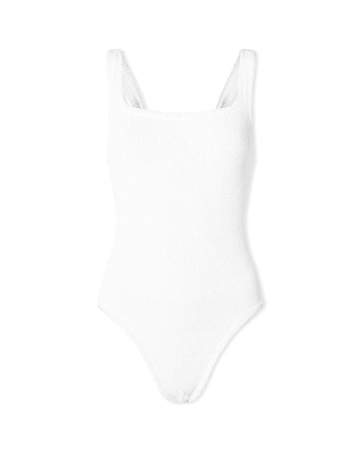 Hunza G White Square Neck Swimsuit