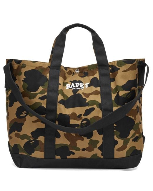 A Bathing Ape Black 1St Camo 2Way Tote Bag for men