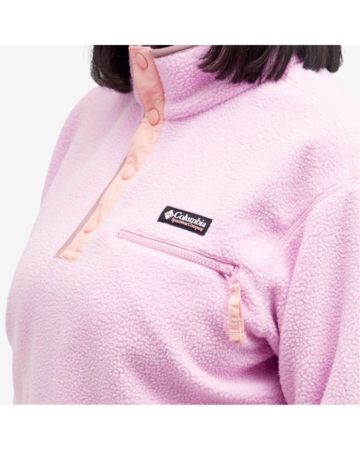 Columbia Pink Helvetic Cropped Half Snap Fleece