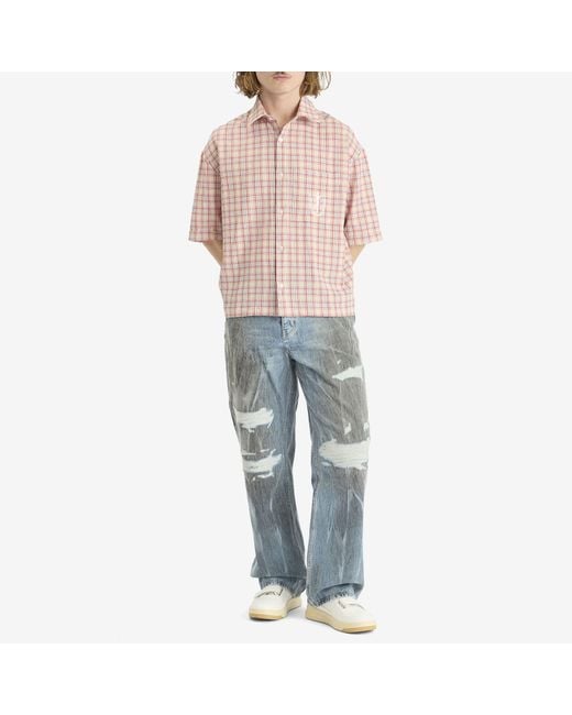 NAHMIAS Brown Plaid Summerlandum Cropped Short Sleeve Shirt for men