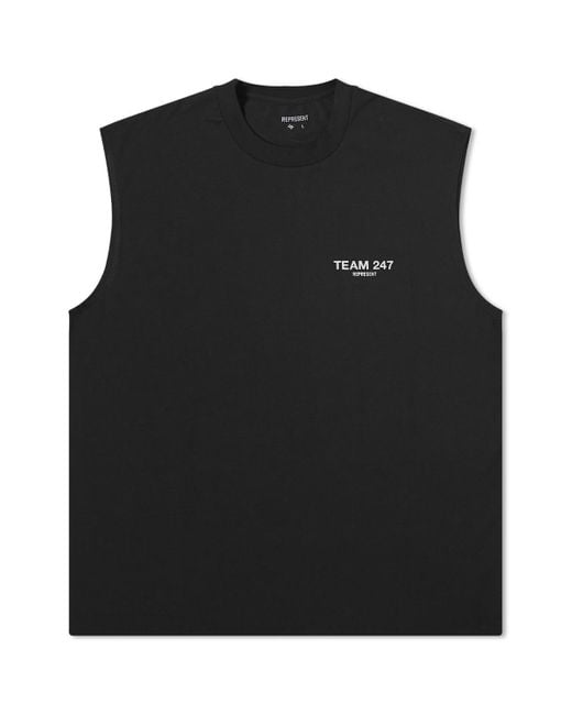 Represent Black Team 247 Oversized Tank T-Shirt for men