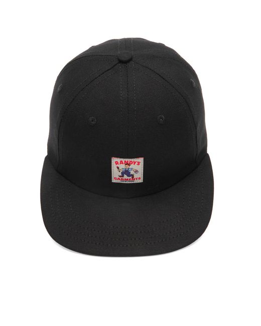 Randy's Garments Black 5 Panel Logo Snapback Cap for men
