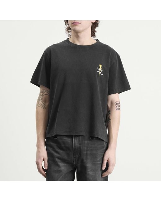 Second/Layer Black Second Layer Baby Baggy Rose T-Shirt for men
