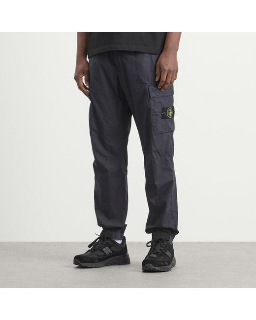 Stone Island Blue Tela Paracadute Cargo Trousers for men