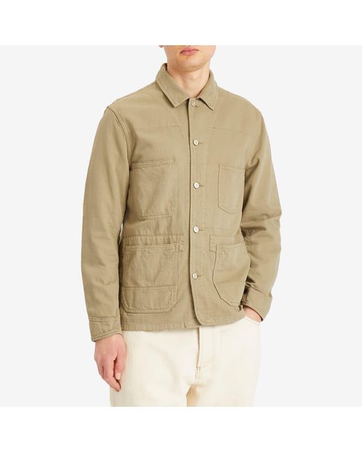 Paul Smith Natural Broad Stripe Zebra Chore Jacket for men