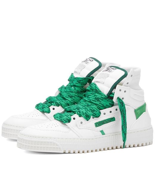 Off-White c/o Virgil Abloh Green Off- 3.0 Off Court Calf Leather Sneakers