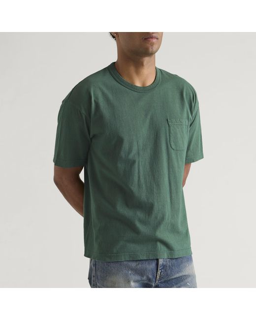 Visvim Green Jumbo Damaged T-Shirt for men