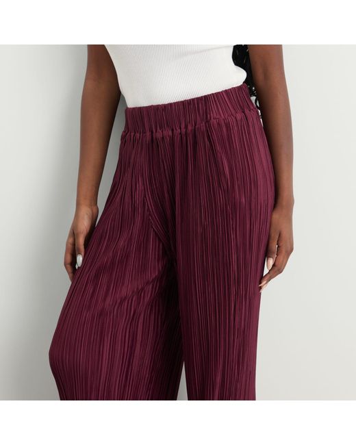 4th & Reckless Red Plisse Trousers
