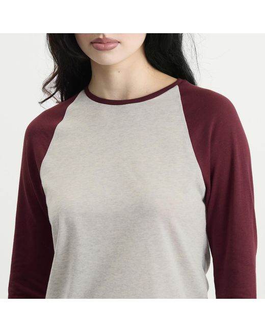GOOD AMERICAN Purple Raglan T-Shirt