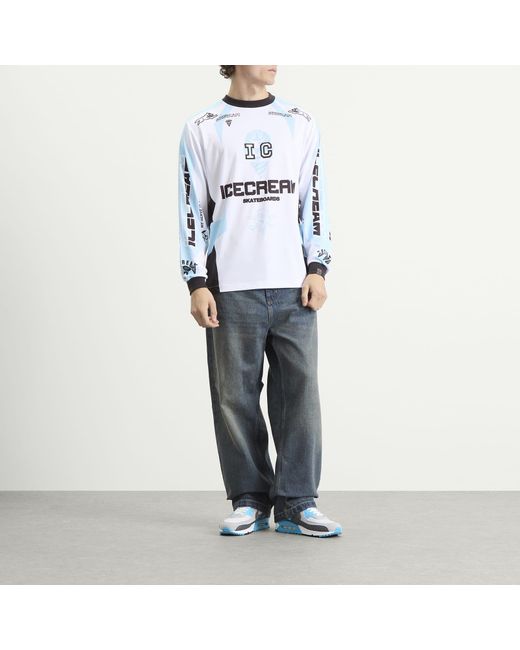 ICECREAM Blue Motorcycle L/S T-Shirt for men