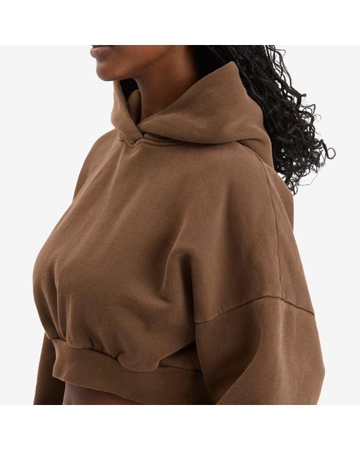 Entire studios Brown Cropped Heavy Hoodie
