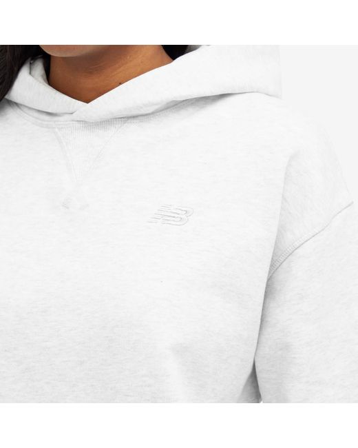 New Balance White Nb Athletics French Terry Hoodie
