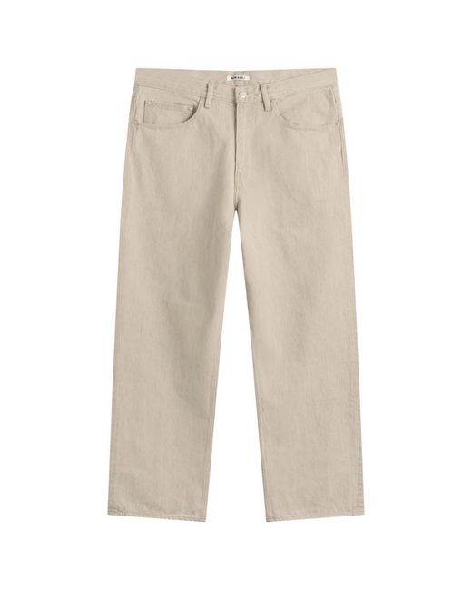Auralee Natural Faded Hard Twist Denim Wide Pants for men