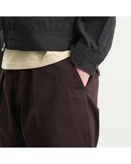 Universal Works Brown Twill Pleated Track Pant for men