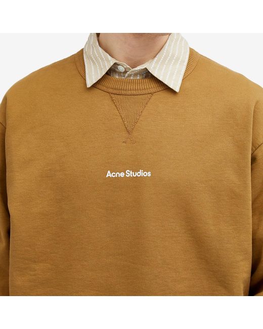 Acne Brown Fin Stamp Crew Sweat for men