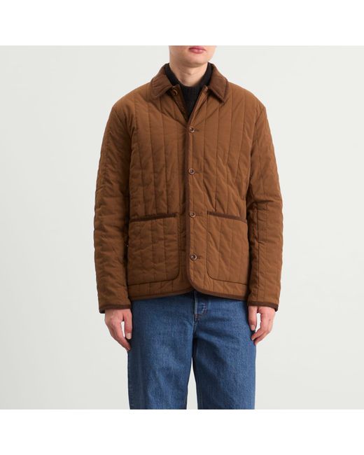 A.P.C. Brown Leone Technical Canvas Quilted Jacket for men