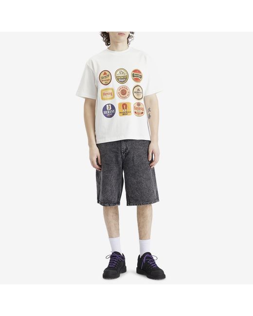 Heresy Gray Stearne Denim Shorts for men