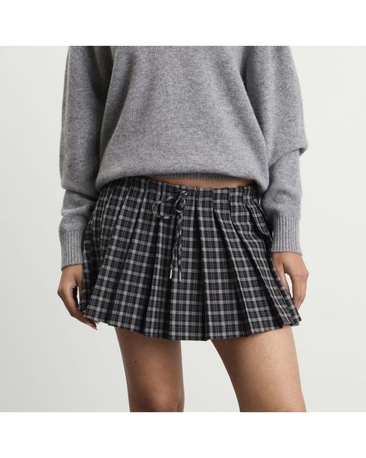 GOOD AMERICAN Black Pleated Mini Skirt