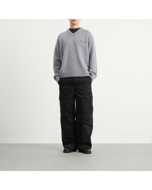Acne Gray Kaybe Richard Yak V Neck Jumper for men