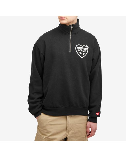 Human Made Black Military Half-Zip Sweatshirt for men