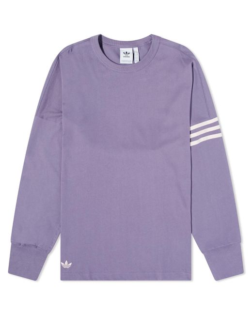 Adidas Purple Long Sleeve Neuclassics T-shirt for men