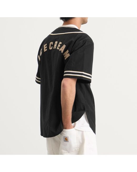 ICECREAM Black Ic Baseball Jersey for men