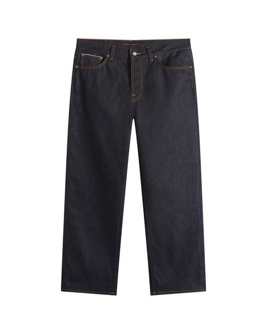 Nudie Jeans Blue Loud Larry Wide Leg Selvedge Denim Jeans for men