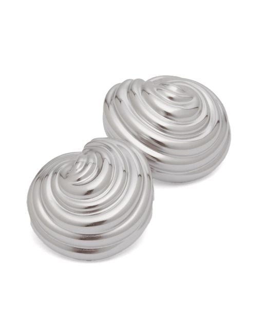 Missoma Gray Shell Dome Oversized Stud Earrings