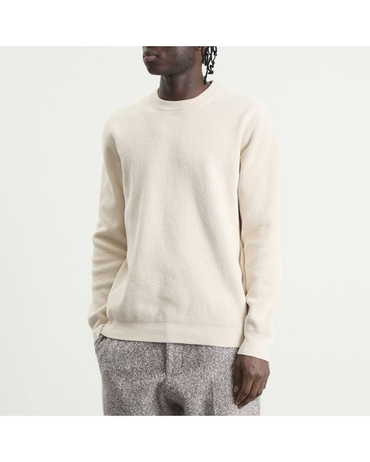 NN07 White Danny Soft Crew Neck Sweater for men