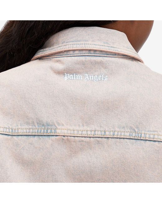 Palm Angels Natural Overdye Logo Loose Denim Jacket