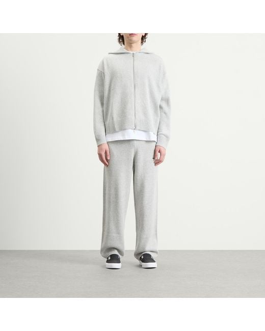 MKI Miyuki-Zoku White Mohair Blend Knit Zip Hoodie for men