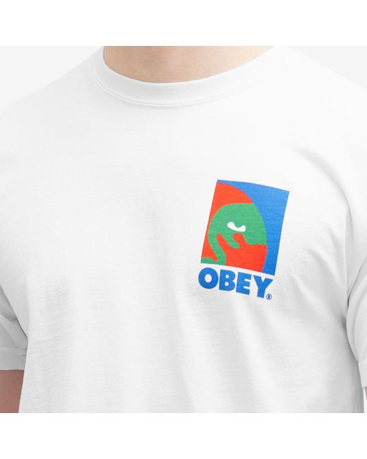 Obey White Circular Icon T-Shirt for men