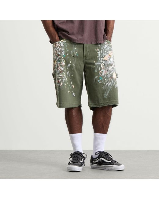 GALLERY DEPT. Green Platoon Painter Shorts for men