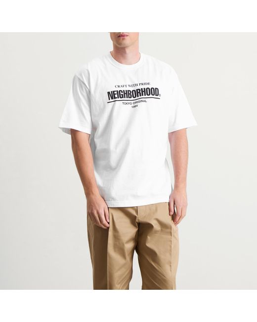 Neighborhood White Ss-1 Classic Logo T-Shirt for men