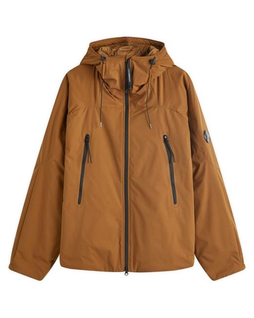 C P Company Brown Pro-Tek Hooded Jacket for men
