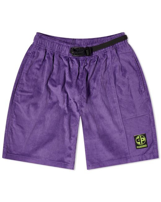 Pleasures Purple Flip Corduroy Shorts for men