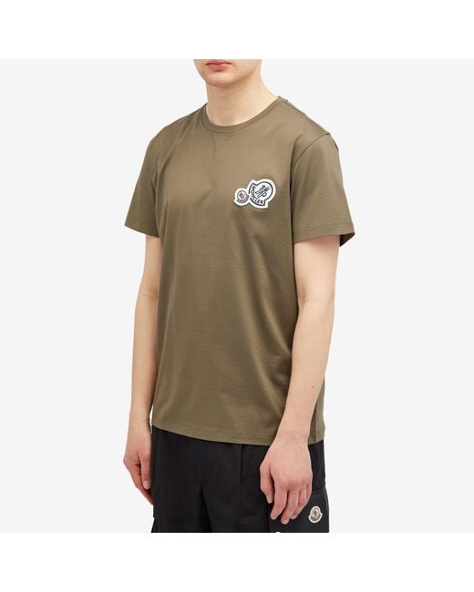 Moncler Green Double Logo T-Shirt for men