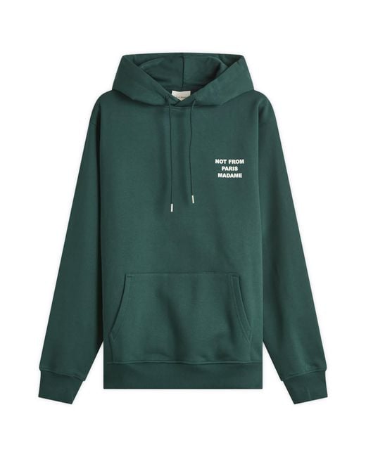 Drole de Monsieur Green Not From Paris Madame Slogan Hoodie for men