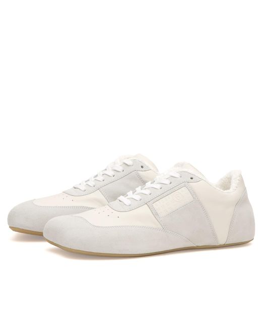 Maison Margiela White Mm6 Leather Ergomonic Sneaker for men