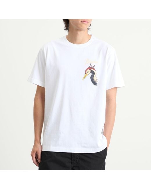 Maharishi White Year Of The Crane T-Shirt for men